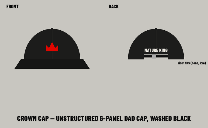 Crown Cap washed black with red crown