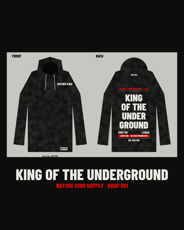 King of the Underground hoodie, washed black