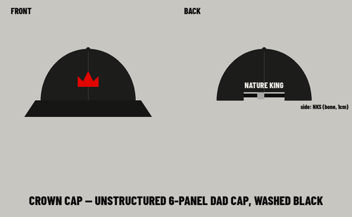 Crown Cap washed black with red crown