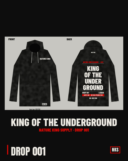 King of the Underground hoodie, front and back